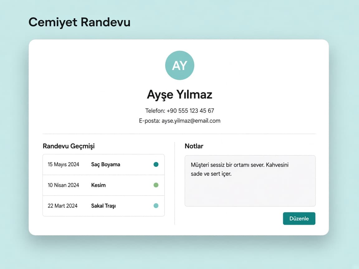 Cemiyet Randevu müşteri profili